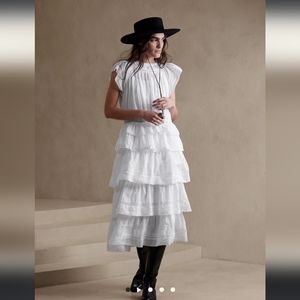 Banana Republic NWT white 100% cotton embroidered dress